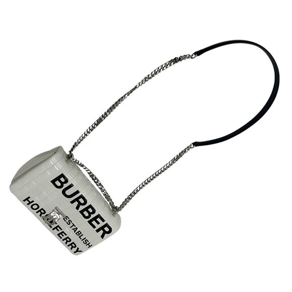 BURBERRY White Leather Shoulder Bag - Picture 8 of 11